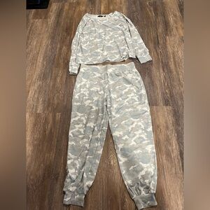 G by Giuliana Kids Camouflage Bottoms - Gray and White